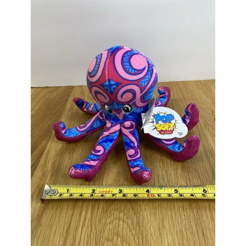 Pop Art Soft Swirls The Octopus Plush Beanie Toy Collectible Small
